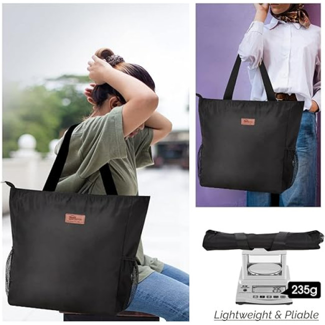 Велика сумка-тоут HOMESPON на блискавці, чорна (2115)