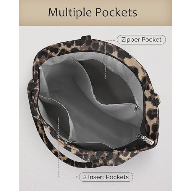 Велика вельветова Prite для жінок на блискавці, сумка-тоут для навчання, роботи, подорожей та покупок (2114)