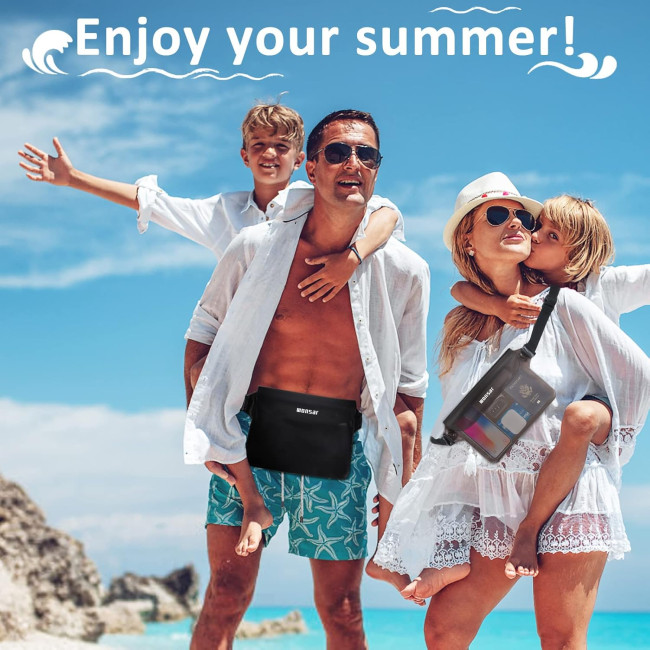 WONSAR Водонепроникна сумка WWH4C001-2  поясна сумка з регульованим ремінцем, чорно-сіра (5117)