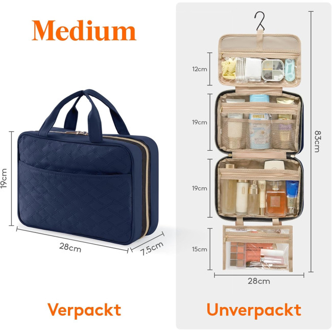 Жіноча дорожня косметичка Lifewit 22094.01DB.V1, темно-синя (4094)