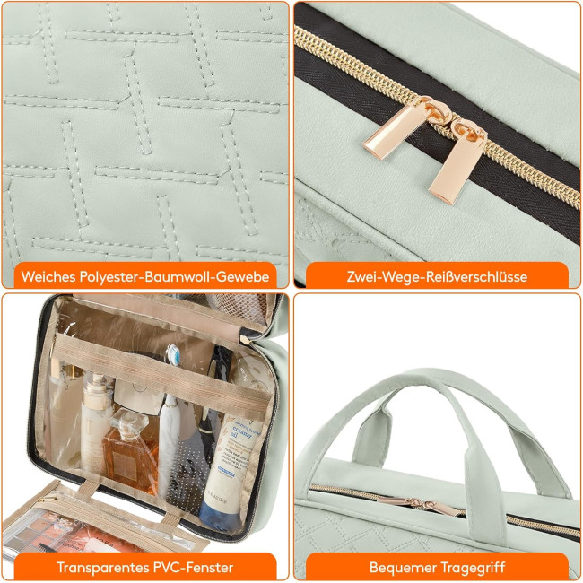 Жіноча дорожня косметичка Lifewit 22094.02MG.V1, м'ятно-зелений (4095)