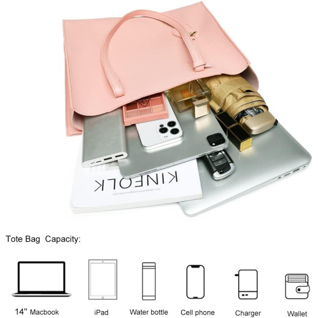 Жіноча сумка-тоут MORGLOVE DE-YFD071, рожева (3088)