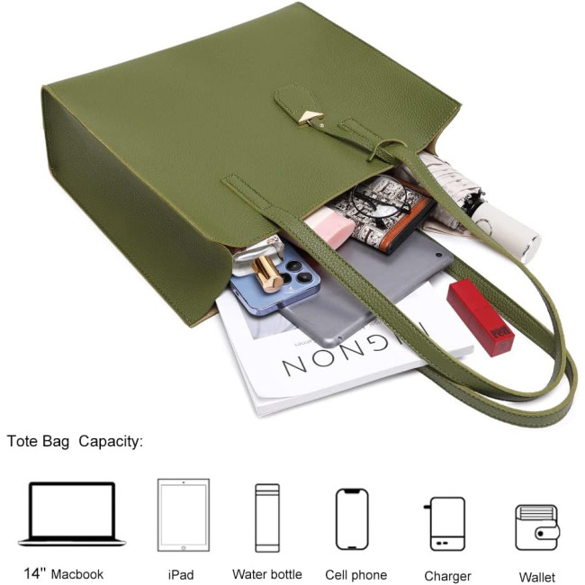 Жіноча сумка-тоут MORGLOVE, зелена (3089)