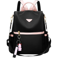 Женский рюкзак Leathari, черный с розовым (3117)
