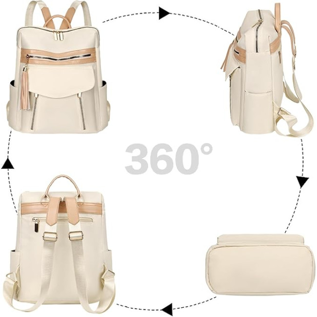 Жіночий рюкзак Leathario, бежевий (3119)