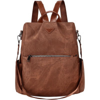 Жіночий рюкзак Leathario із захистом від крадіжки та бризок, коричневий (3121)