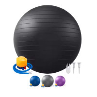 Балансувальний м'яч 75 см, аксесуари для йоги та пілатесу, домашнє фітнес-обладнання, для вагітних, чорний (5168)
