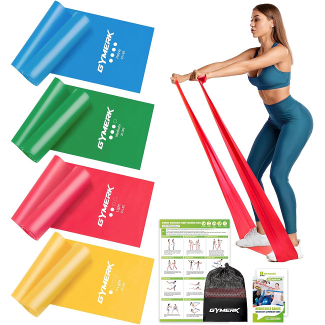 GYMERK Набір із 4 фітнес-еластик DGTPE4S-GD03, 1,8 м, 4 рівні опору (5017)