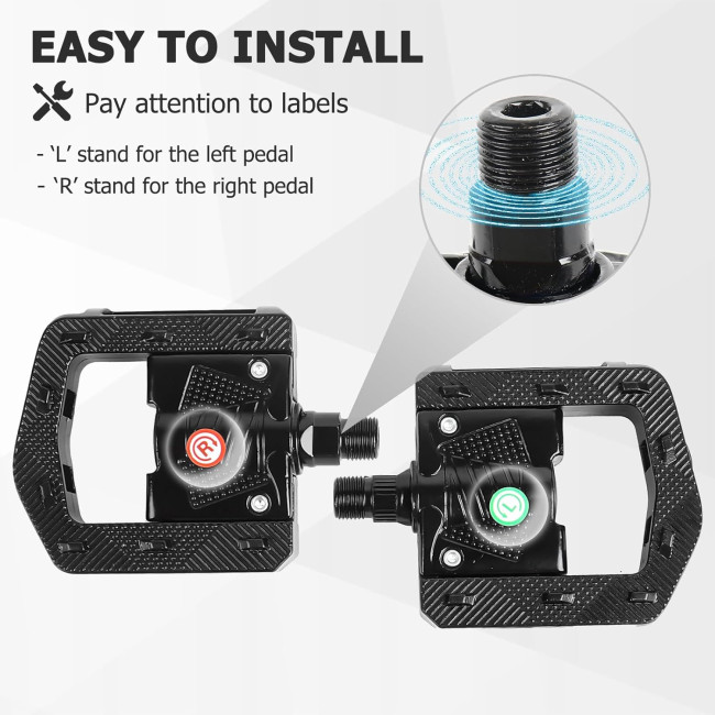 HANEVEAR педалі для гірського велосипеда, 9/16 дюйма, чорні (5065)