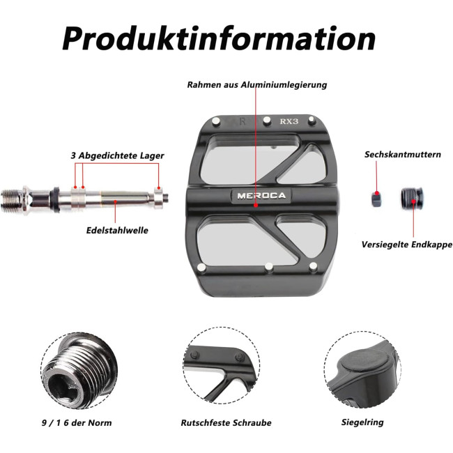 Jane Eyre Велосипедні педалі JE401 з надлегкого алюмінієвого сплаву, з віссю 9/16 дюйма (5034)