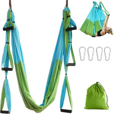 Комплект гойдалок Builrand ZXG0127 для повітряної йоги, комплект надміцних гамаків, гойдалки, вантажопідйомність 200 кг, сині (2095)