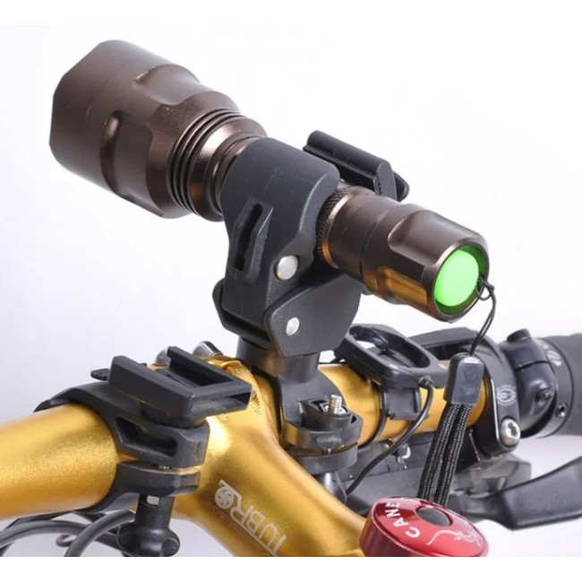 Кріплення для вело фари, насоса, поворотне, на кермо або вилку (5038)