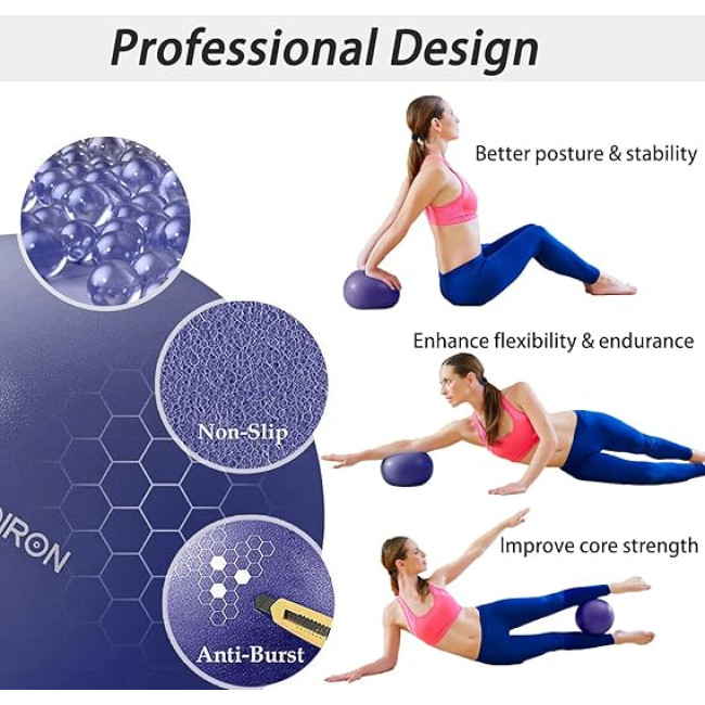 М'яч для пілатесу PROIRON 25 см, міні-м'яч, маленький м'яч для вправ, розовий (0026)