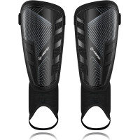 Модернізовані щитки AirsFish FOOT3 для гомілок для футболу для дітей, захисне спорядження, чорний (2035)