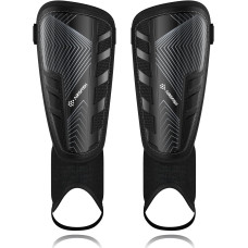 Модернізовані щитки AirsFish FOOT3 для гомілок для футболу для дітей, захисне спорядження, чорний (2035)