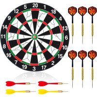 Набір дротиків DAWRIS з 10 сталевими дротиками, професійна сизалева мішень 30 см, кольорова (0156)