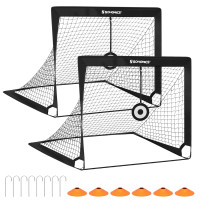 Набор из 2 детских футбольных ворот Songmics, черный (2193)