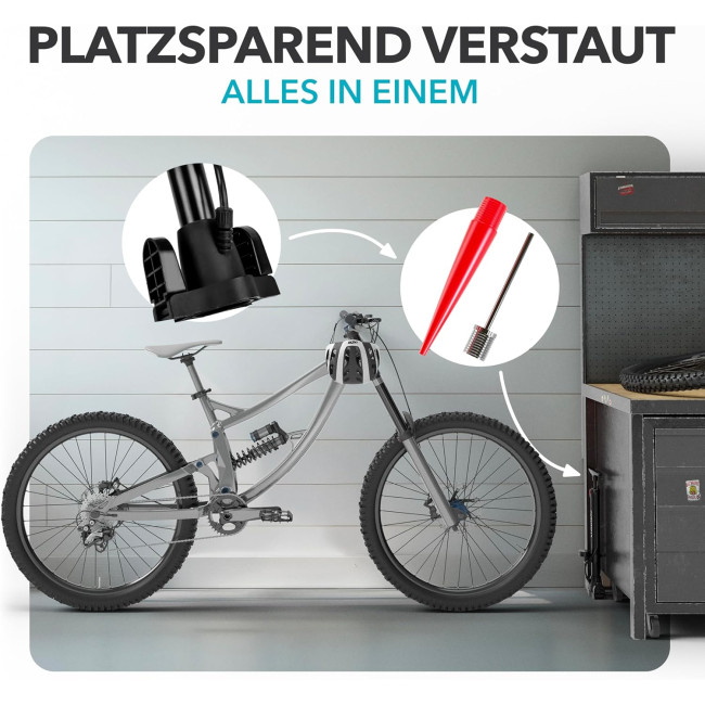 Потужний велосипедний насос CYCLEHERO, французький клапан, чорний (0029)