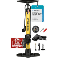 Потужний велосипедний насос CYCLEHERO, французький клапан, жовтий (0027)