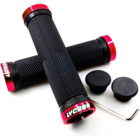 Ручки для велосипедного керма LYCAON zxcbas-gjplL-13 з алюмінієвим замком, червоний (3140)