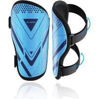 Щитки для гомілок футбольні AirsFish FOOT1, дитячі, юнацькі, сертифіковані CE, Airsfish, захисне спорядження для гомілок, голубий (2051)