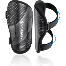 Щитки для гомілок футбольні AirsFish SG-BP, дитячі, юнацькі, сертифіковані CE, Airsfish, захисне спорядження для гомілок, чорний (2052)