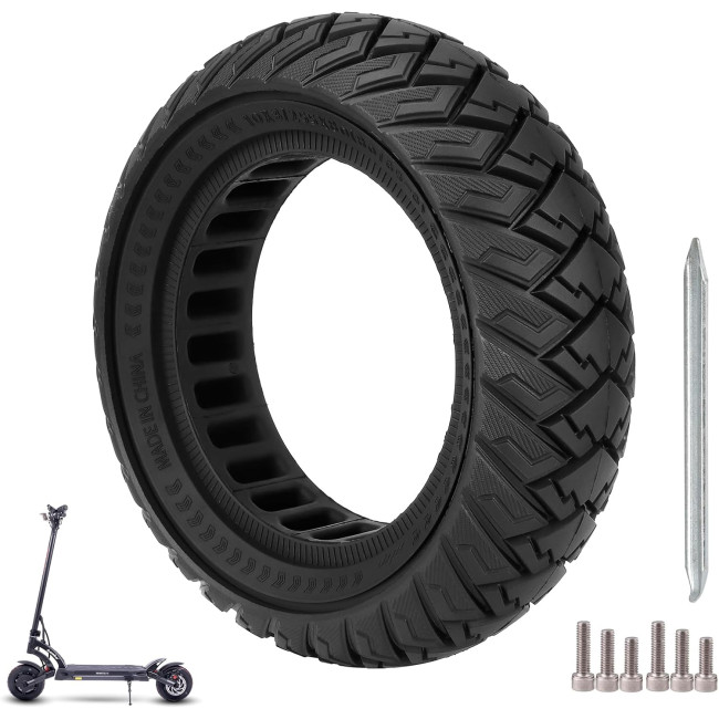 Ulip Шина для електросамоката 10x3/255x80(80/65-6) 10" змінна передня або задня фіксована шина, чорна (5125)