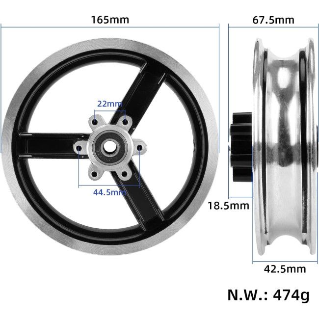 VOLOHAS колеса 10 x 2,5 для 10-дюймового электрического самоката Kugoo M4, Shengte (5124)