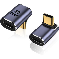 Адаптер AreMe USB-C чоловічий-жіночий з прямим кутом 90 градусів, подовжувач адаптера Type-C з 90-градусним роз'ємом (0194)