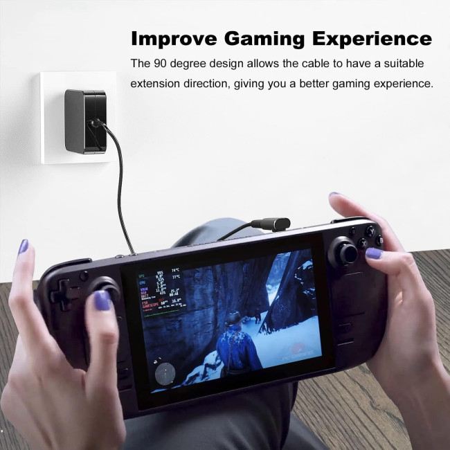 Адаптер AreMe USB-C чоловічий-жіночий з прямим кутом 90 градусів, подовжувач адаптера Type-C з 90-градусним роз'ємом (0194)