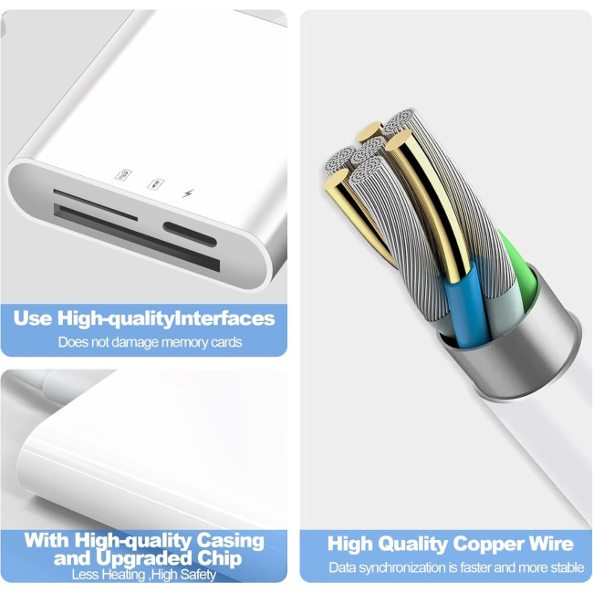 Адаптер для карт пам'яті Amicably 3-в-1, білосніжний (3075)