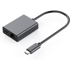 Адаптер GAROGYI USB C - Ethernet із зарядкою PD 60 Вт - Plug and Play, підтримка локальної мережі 1000 Мбіт/с для Android, iPad, MacBook (0161)