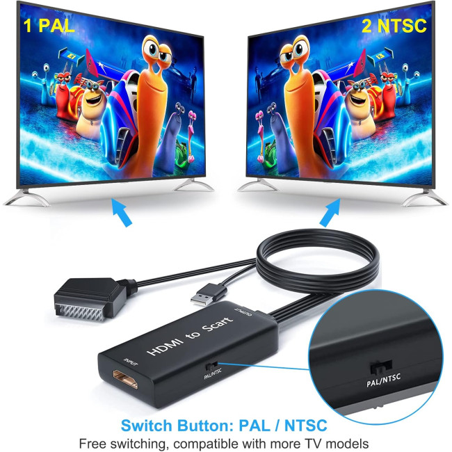 Адаптер Ozvavzk HDMI-SCART з кабелем HDMI (3047)