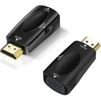 Адаптер VIEVRE HDMI VGA, HDMI-VGA, адаптер VGA-HDMI, HDMI-VGA, адаптер HDMI-VGA для комп'ютера, ноутбука, ПК, чорний (0150)
