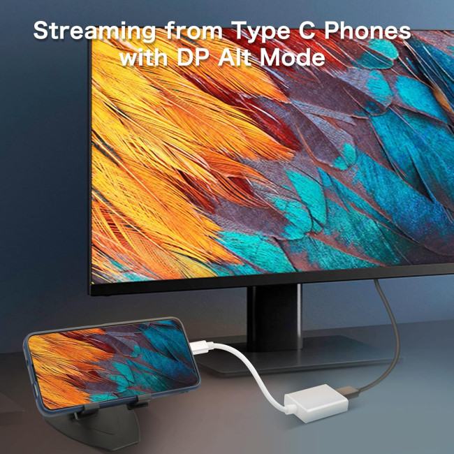 Адаптер YACSEJAO USB C на HDMI 4K, білий (4127)