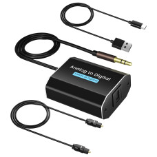 Аналого-цифровий аудіоперетворювач AMANKA MO-89 3,5 мм на оптичний кабель-адаптер AUX (3176)