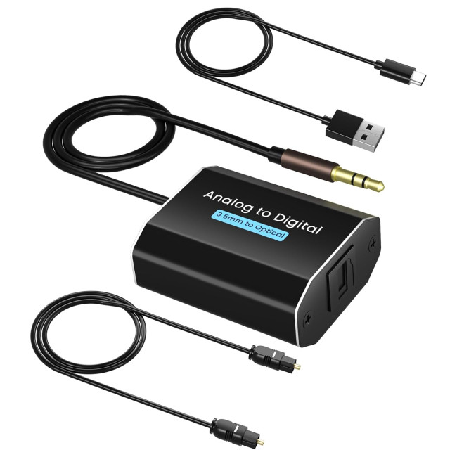 Аналого-цифровий аудіоперетворювач AMANKA MO-89 3,5 мм на оптичний кабель-адаптер AUX (3176)