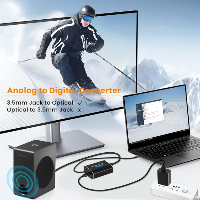 Аналого-цифровий аудіоперетворювач AMANKA MO-89 3,5 мм на оптичний кабель-адаптер AUX (3176)