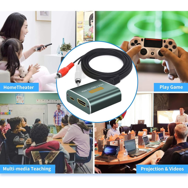 Аналоговий аудіоадаптер Hdiwousp HDMI-HDMI 3,5 мм AUX L/R Stereo (3175)