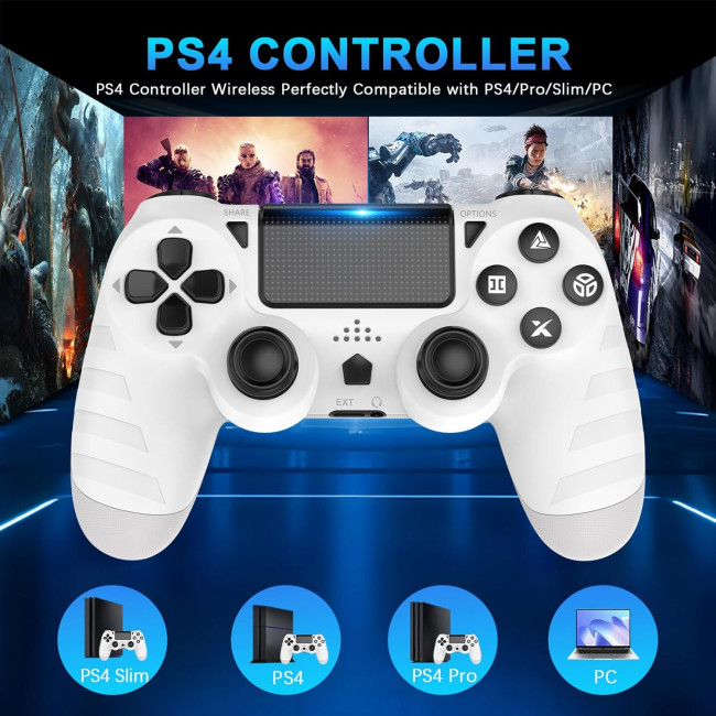 Бездротові контролери DYONDER для PS4/Pro/Slim та ПК, білий (3197)