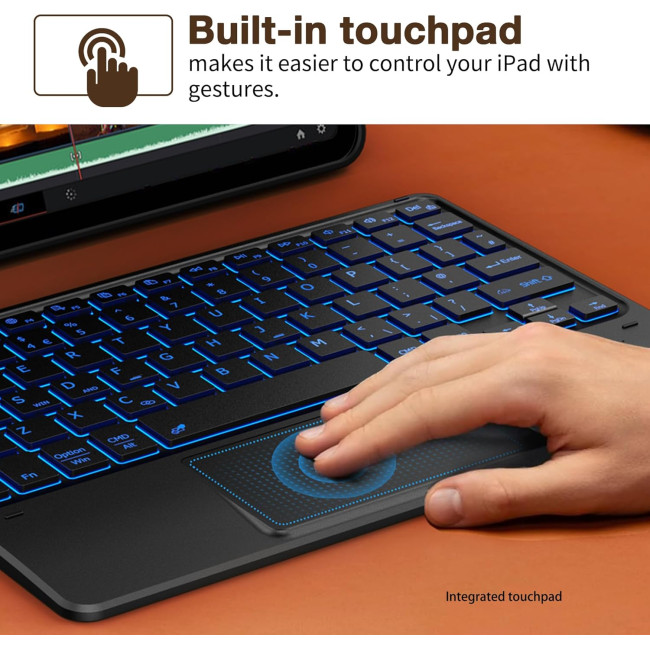 Бездротова клавіатура CACOE K08BT для iPad/Samsung/Lenovo/Windows/iPad Pro/iPad mini, чорний (2167)