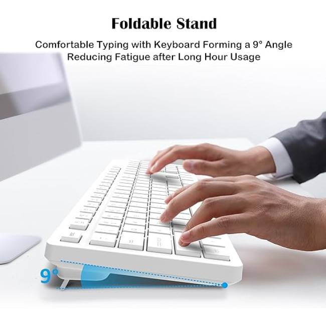 Бездротова клавіатура та миша LeadsaiL K786, білий (4174)