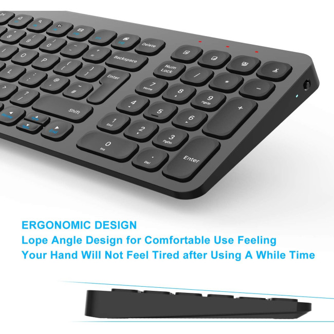 Бездротова клавіатура та миша LeadsaiL KF02UK-BLACK, чорний (4183)