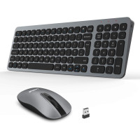 Бездротова клавіатура та миша LeadsaiL KF02UK-GREY, сірий (4184)
