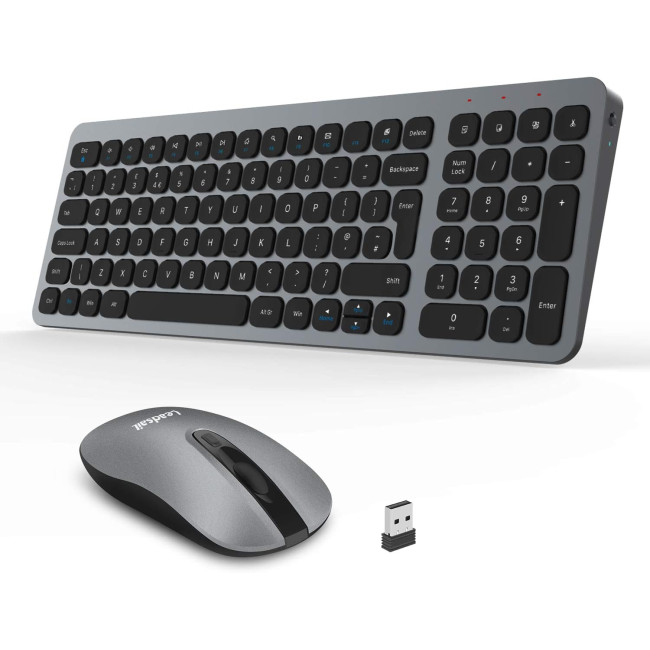 Бездротова клавіатура та миша LeadsaiL KF02UK-GREY, сірий (4184)
