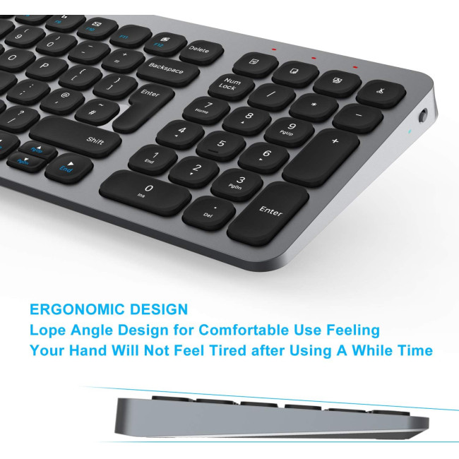 Бездротова клавіатура та миша LeadsaiL KF02UK-GREY, сірий (4184)