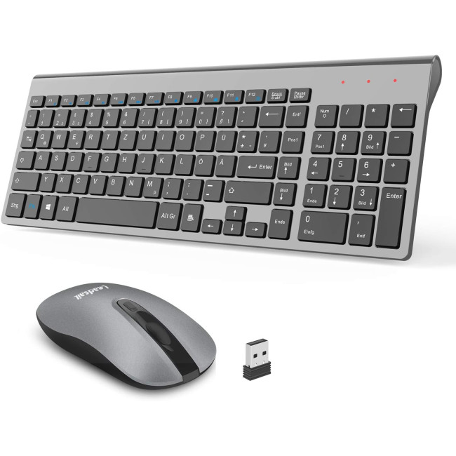 Бездротова клавіатура та миша LeadsaiL LX-008, сірий (4178)