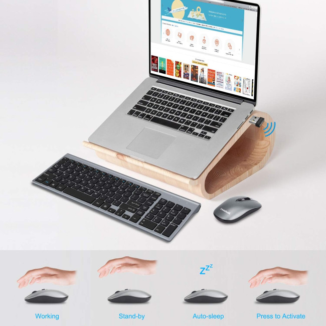 Бездротова клавіатура та миша LeadsaiL LX-008, сірий (4178)