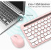 Бездротова клавіатура та миша LeadsaiL LX-008 з тримачем для телефону та планшета, 2,4 ГГц, рожевий (4168) № 1