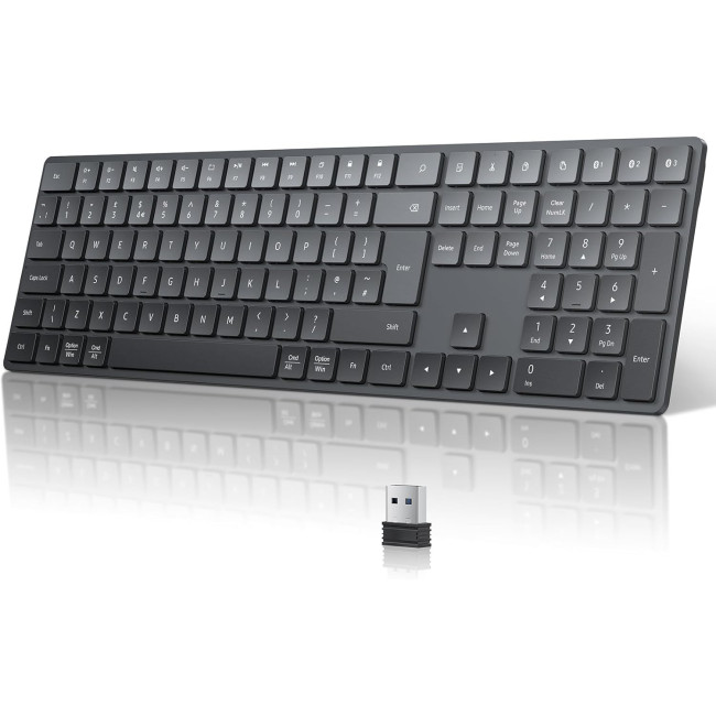 Бездротова клавіатура TECURS KB096, 2.4G-USB, чорна (2118)